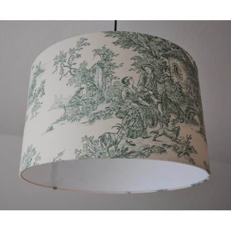 Deckenlampenschirm "Toile de Jouy" (grün)
