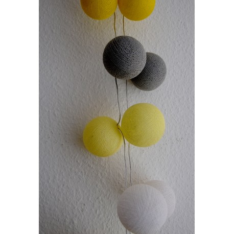 Elfenlichterkette "Grau-Gelb-Weiß"