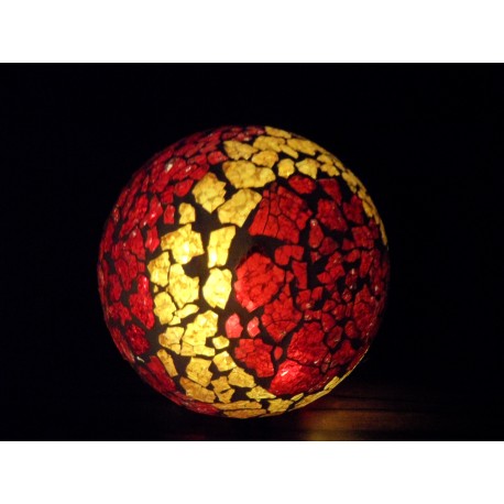 Leuchtkugel Mosaik Orange-Rot