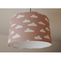 Dekenlampenschirm "Über den Wolken " (altrosa)