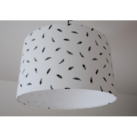 Lampenschirm " Federn" (schwarz-weiß)