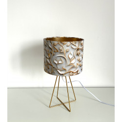 Tischlampe "Blumen-Gold"