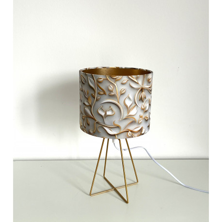 Tischlampe "Blumen-Gold"